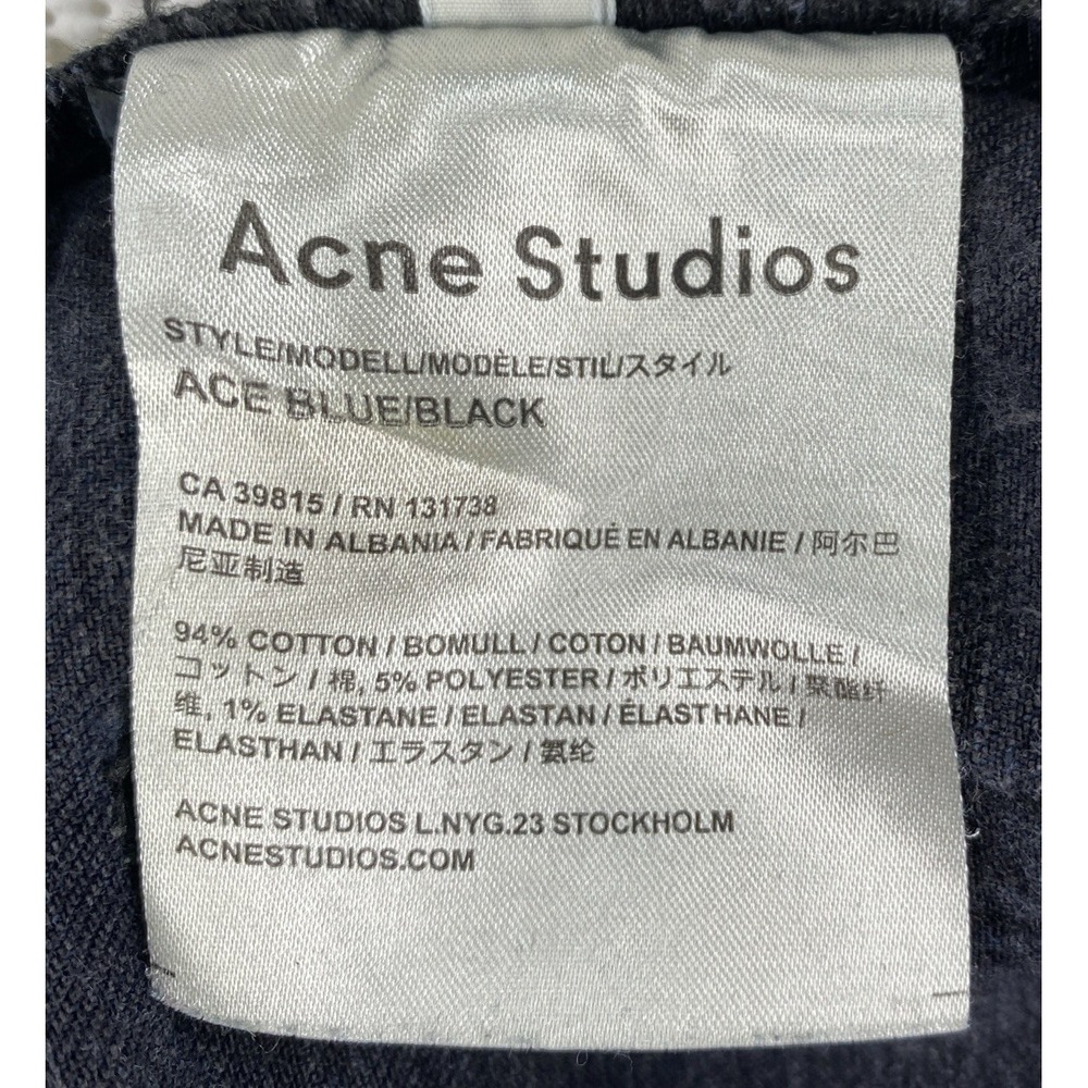 Acne Studios Ace Blue Black Jeans Slim Men's 31 x 32 - Picture 7 of 8